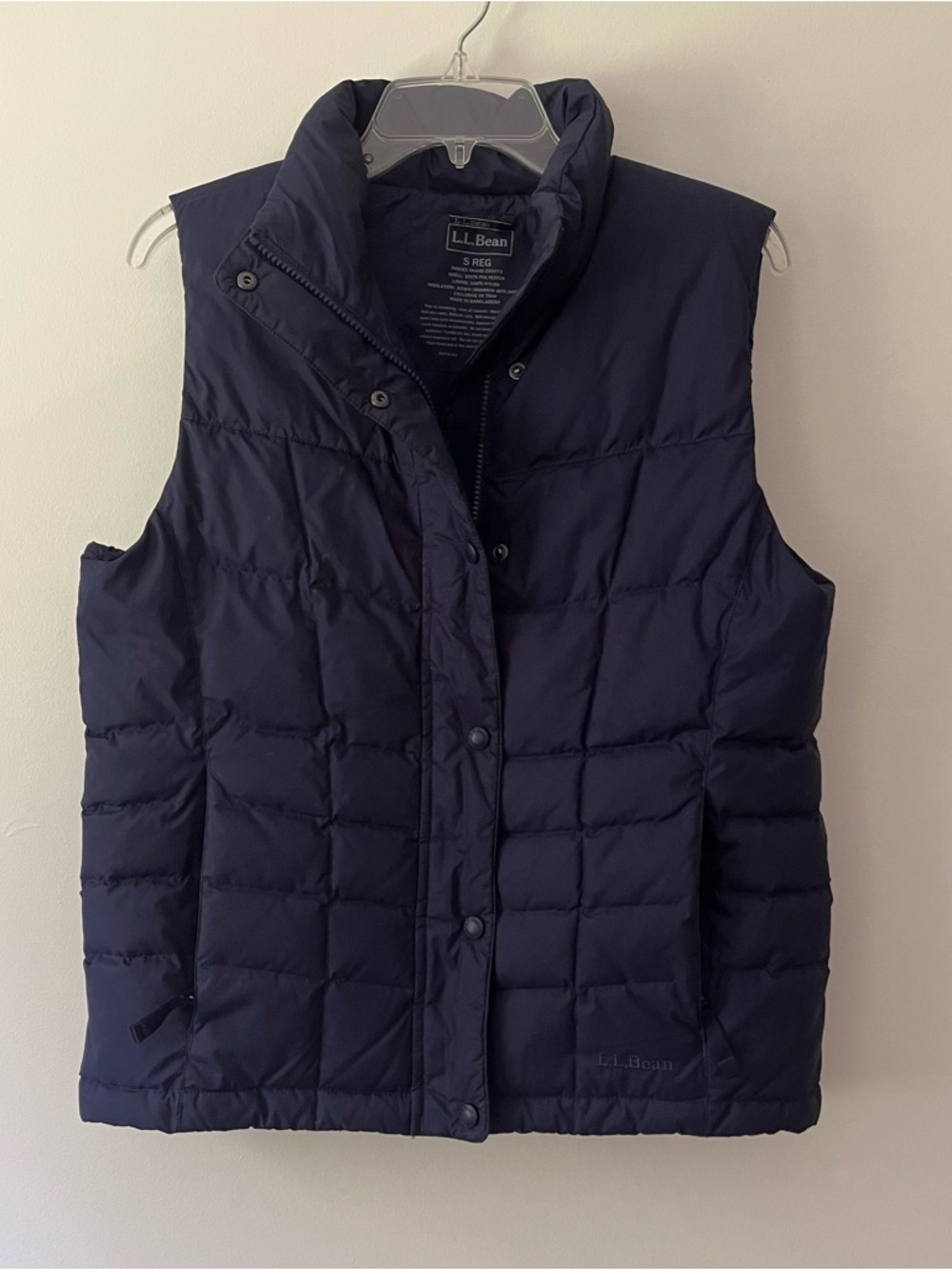 L.L. Bean Quilted Down Puffer Vest Navy Blue Small DownTek Gorpcore